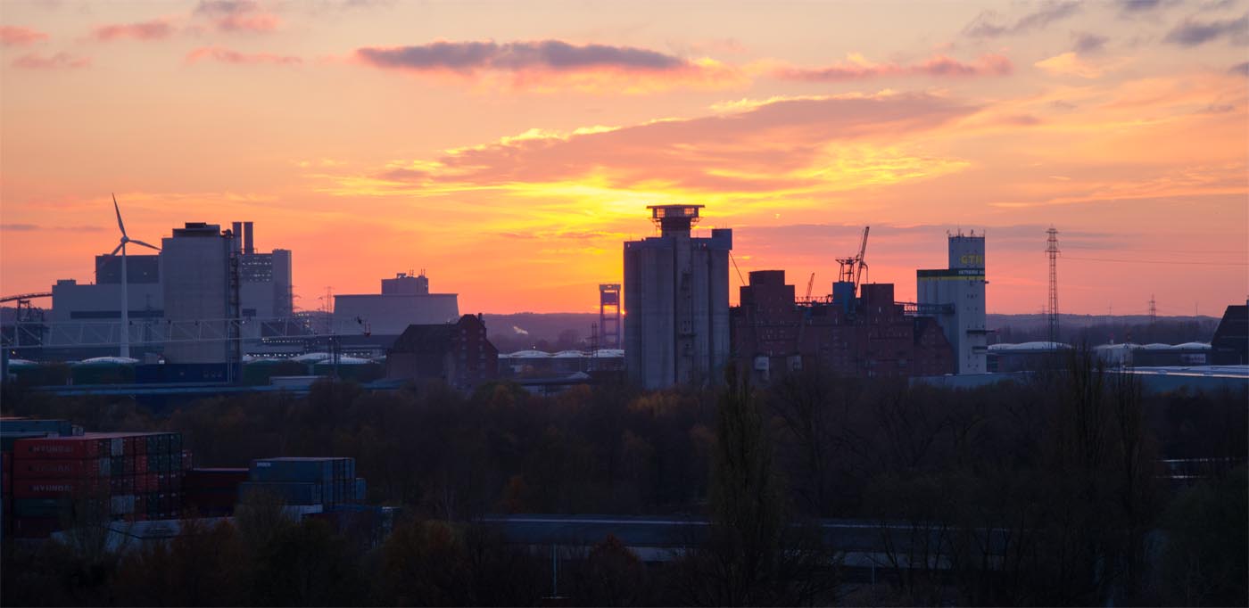 Aften over Wilhelmsburg